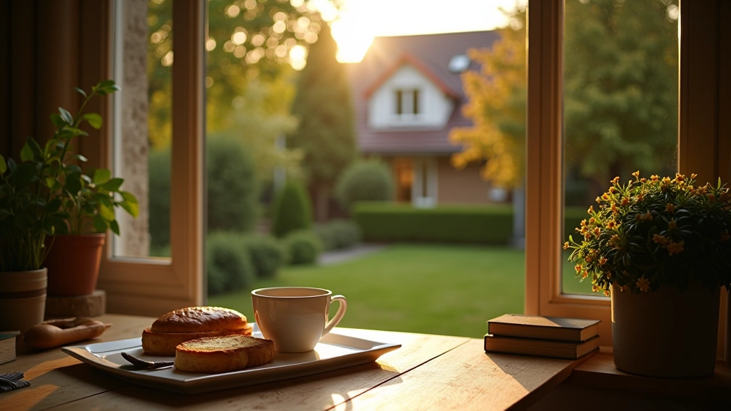 Maison wallonne avec vue matinale